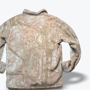 Original Deluxe Supply Shacket Sherpa Lined Shirt Jacket Camo Fleece Tan Brown M